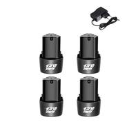 Batteria Ricaricabile Agli Ioni Di Litio Da 12 V E 3000 MAh Con Caricabatterie, Compatibile Con Avvitatori Elettrici/trapani/mini Smerigliatrici Angolari(4pcsCharger)