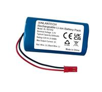 Batteria ricaricabile agli ioni di litio da 5200 mAh 3,7 V con spina rossa 2P JST, batterie fai da te 18650 1S2P Supporto batteria 5C a scarica continua batterie esterne ad alta temperatura