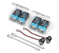 Batteria ricaricabile agli ioni di litio da 9 V, batterie a lunga durata da 9 Volt 1300 mAh con cavo di tipo C + connettore a fibbia da 9 Volt con scatola di immagazzinaggio, batterie al litio