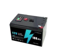 Batteria ricaricabile al litio ferro fosfato da 12 V | Con BMS for applicazioni RV affidabili off-grid, marine e solari(12v 180Ah-charger)