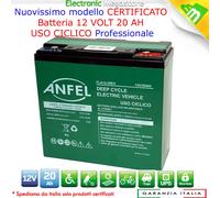 BATTERIA RICARICABILE AL PIOMBO PROFESSIONALE AGM VRLA 12 VOLT 20 AH CICLICA PER