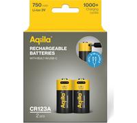 Aqiila AQ86CR123A381C2 Akku Batteria ricaricabile speciale CR-123A Li-Ion 3 V 7