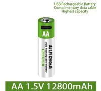 Batteria ricaricabile con cavetto USB Type-C AA 12800 mah 1,5V Litio usi vari