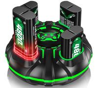 Batteria ricaricabile e stazione di ricarica per controller Xbox Series X/S/S/X/Elite, 4 batterie da 4800 mWh con stazione di ricarica a 4 slot e cavo di tipo C