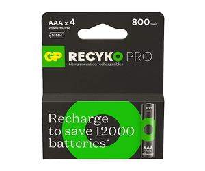 BATTERIA RICARICABILE GP ReCyko Pro, Mini Stilo AAA, 800 mAh per Telecomandi