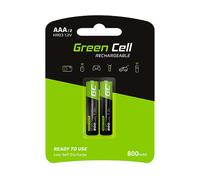 BATTERIA RICARICABILE GREEN CELL 2 X Batterie Aaa Mini Stilo Ricaricabili 800mah Hr03 1.2v Telecomando Torcia