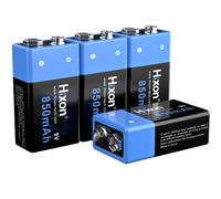 Batteria Ricaricabile Li-ion 9V 850mAh per Sistema di Allarme Multimetro Rilevatore di Fumo Microfono Controller per Videogiochi e Giocattoli