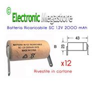 Batteria Ricaricabile NI-CD SC 1.2V 2000 mAh x12 Ideale per pacco batteria