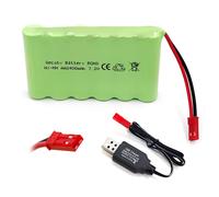 ® Batteria ricaricabile NI MH AA da 7,2 V 2400 mAh con cavo di ricarica (spina