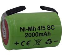 Batteria ricaricabile NiMh 4/5 SC 1,2V 2000mAh 22x33mm subC a saldare linguette per pacchi batteria (1 PEZZO)