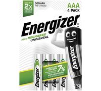 Batteria Ricaricabile NiMH Energizer E301375700 Universale HR03 AAA 500 mAh 4pz