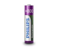 Philips, Pile ricaricabili NiMh AAA Micro, 800 mAh, 2 pz.