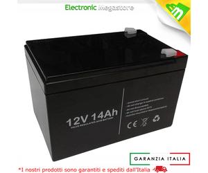 BATTERIA RICARICABILE PIOMBO 12 Volt 14Ah 14 Ah ERMETICA CICLICA BICI ELETTRICA