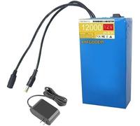 Batteria ricaricabile portatile al litio 12 V e 12000 mAh per pannelli di ricarica solare, telecamere CCTV, lettori MP3, strisce luci LED