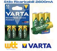 Varta Rechargeable Accu 2600mAh Pile Ricaricabili Stilo AA - Blister 4 Batterie
