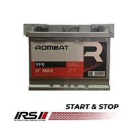 BATTERIA ROMBAT 60AH AMPERE START STOP 12V 640A POSITIVO DESTRA 242X175X190
