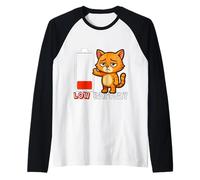 Batteria scarica, Non c'è Nulla da Fare, Zero Energie. Gatto Maglia con Maniche Raglan
