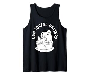 Batteria Sociale Bassa Capybara Libro di Lettura Carino introverso Canotta