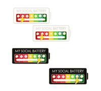 Batteria Sociale Pin,4 Pezzi My Social Battery Pin Divertente Spilla per L'Umore Sociale per 7 Giorni Spille Umore Interattivo Batteria Sociale Smalto Badge Per Donne E Uomini