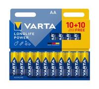 VARTA Longlife Power, Batteria alcalina, AA, Mignon, LR6, 1,5V, 10+10-pack, Made in Germany