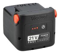 STOCKER - Batteria Fast Charge 21 V 4 Ah 86 Wh Li-Ion, Compatibile con Utensili Linea 21 V, Ricarica Rapida in 70 Min con Caricabatterie Fast Charge, Protezione Integrata