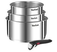 Batteria Tefal Ingenio 4 Pz - Inox, Induzione, Manico Rimovibile