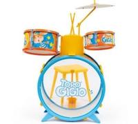 Batteria Topo Gigio's a 3 Percussioni con Sgabello, Piatto in Metallo e Bacchette, per Bambini dai 3 Anni by Bontempi compatibile per fan Topo Gigio's