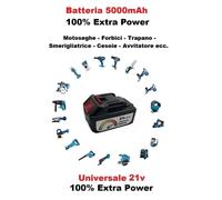 Batteria Universale 21v 5000mAh x tutti gli Elettroutensili, Motoseghe Forbici