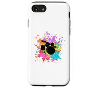 Batteria uomo color retrò idea regalo batterista drums Custodia per iPhone SE (2020) / 7/8