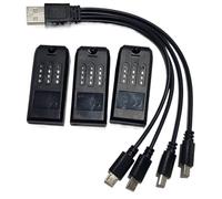 Batteria V8 da 3 pezzi, 3,7 V, 600 mAH, con caricabatterie USB 4 in 1 for mini drone quadricottero RC 4DRC V8.