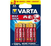 Batteria VARTA Max Tech AA06 4+2pcs Alcalina 6 pezzi Rosso Giallo Cilindrica