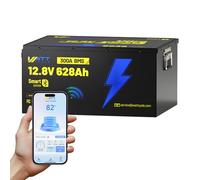 Batteria WattCycle 12V 628Ah LiFePO4, 300A BMS, Batterie al Litio per Camper con Bluetooth Integrato, Accumulo di Energia da 8038 Wh, Impermeabile IP65, Perfetta per Energia Domestica
