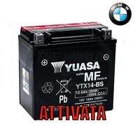 BATTERIA YUASA YTX14-BS BMW R 1200 GS LC SPOKED WHEEL ABS 2013 2014 2015 2016