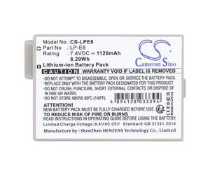 Batterie 1120mAh Tipo LP-E8 LPE8 Per Canon EOS 550D 600D 650D, EOS Kiss X4 X5