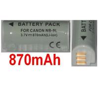 BATTERIE 870mAh Tipo NB-9L NB9L Per Canon Digital IXUS 510 HS