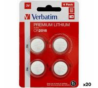Batterie a Bottone a Litio Verbatim 3 V CR2016 4 Pezzi [20 Unità]