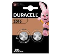 Batterie a Bottone Litio CR2016 Duracell - 3V, 2 Unità