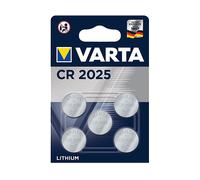 BATTERIE A BOTTONE VARTA CR2025, Litio, 170 mAh, 3 V, 5 pezzi