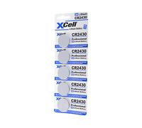 BATTERIE A BOTTONE XCELL CR2430, Litio, 290 mAh, 3 V, 5 pezzi