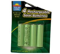 Batterie a energia solare 4 x AA ricaricabili 300mAh 1,2 V NI-MH luci da giardino Confezione da 8