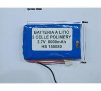 Batterie a litio di polimery 3.7 v 8000mAh (2 celle) UPS GPS ACUSTICA ELETTRONIC