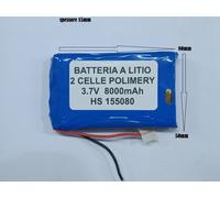 Batterie a litio di polimery 3.7 v 8000mAh pack 2 celle GPS UPS ACUSTICA