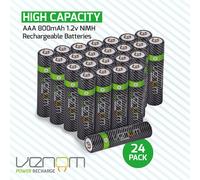 Batterie AAA ricaricabili Venom - Alta capacità 800 mAh 1,2 V NiMH - Confezio...