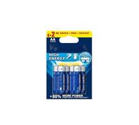 Batterie alcaline a lunga durata AA - LR06 (6 pezzi) ideali per dispositivi esigenti. Offrono affidabilità e resistenza. Dimensioni: Ø14,5 x 50,5 mm. Energia che dura.