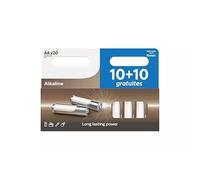 Batterie alcaline AA/LR6 in confezione da 20 pezzi, con una durata superiore del 30%. Perfetto per apparecchi che richiedono un elevato consumo quotidiano. Potenza e prestazioni garantite.