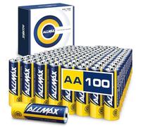 Batterie Alcaline AA MIGNON (LR6) Allmax Maximum Power (100 pezzi): Durata ultra-lunga, conservazione per 10 anni, tenuta stagna, compatibili con i dispositivi(1,5 Volt)