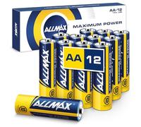 Batterie Alcaline AA MIGNON (LR6) Allmax Maximum Power (12 pezzi): Durata ultra-lunga, conservazione per 10 anni, tenuta stagna, compatibili con i dispositivi(1,5 Volt)