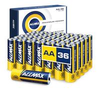 Batterie Alcaline AA MIGNON (LR6) Allmax Maximum Power (36 pezzi): Durata ultra-lunga, conservazione per 10 anni, tenuta stagna, compatibili con i dispositivi(1,5 Volt)