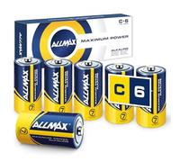 Batterie Alcaline C BABY (LR14) Allmax Maximum Power (6 pezzi): Durata ultra-lunga, conservazione per 7 anni, tenuta stagna,compatibili con i dispositivi, offerte da EnergyCircle Technology (1,5 Volt)