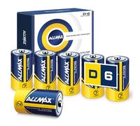 Batterie Alcaline D MONO (LR20) Allmax Maximum Power (6 pezzi): Durata ultra-lunga,conservazione per 7 anni,tenuta stagna,compatibili con i dispositivi,offerte da EnergyCircle Technology (1,5 Volt)
